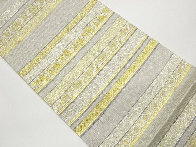 JAPANESE FUKURO OBI / PULP CLOTH / WOVEN FLOWER ARABESQUE